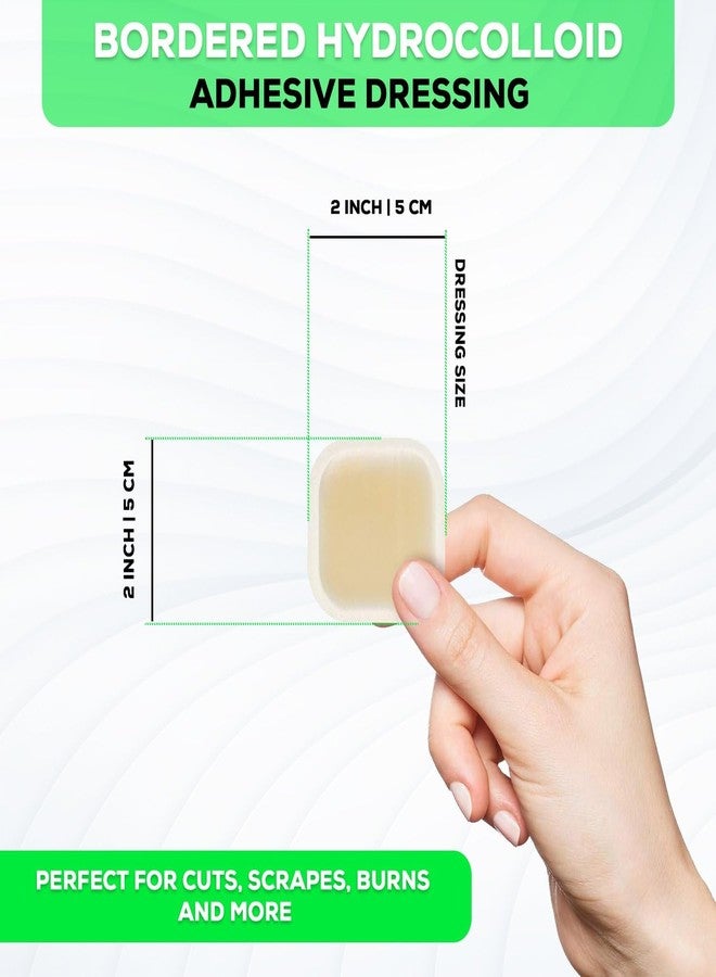 ضمادة ميدفانس الماصة ذات الحواف الهيدروكولويدية للجروح الكبيرة - ضمادات لاصقة مقاومة للماء ولطيفة على البشرة - ضمادة كبيرة سهلة الاستخدام - العناية بالجروح والضمادات للجروح والمزيد (ضمادة 2 بوصة × 2 بوصة) (علبة من 10 ضمادات) - Image 2